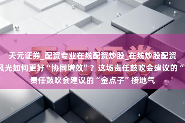 天元证券_配资专业在线配资炒股_在线炒股配资选择配资 金融风光如何更好“协同增效”？这场责任鼓吹会建议的“金点子”接地气